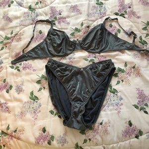 Shimmery Grey Bra and Panty Set